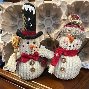 Festive Snowman Holiday Decor Set - Red and White